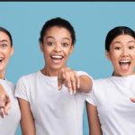 Girls pointing