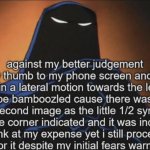 Against my better judgment
