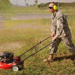 National guard lawnowing