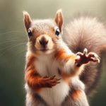 Squirrel taking an oath