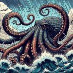 Kraken Submerging from water