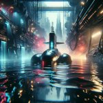 Sous marin qui prend l'eau