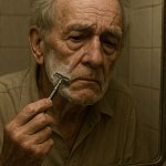 old man shaving template