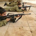 women female IDF military shooting range rifles defense