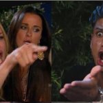 Woman yelling at man yelling template