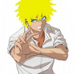 Blonde Kamijou Touma (unintentionally looks like Naruto) | image tagged in kamijou touma,naruto,toaru,blonde | made w/ Imgflip meme maker