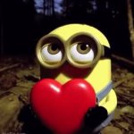 minion heart GIF Template