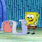 Spongebob with scroll