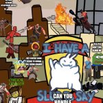 Roblox Forsaken Elliot Thousand Yard Stare | WHEN THE GROUP CHAT SAYS; HELP ME THEIR IS INSIDE OF DIFFERENT SENTRY; *PLS PLS DON’T KILL BLIND ME*; HEY SENTRY LOOK SCOUT IS GONNA KILL BLIND CHANCE; CAN YOU HANDLE WITHOUT PIZZA? "JUST POST IT HERE" | image tagged in roblox forsaken elliot thousand yard stare | made w/ Imgflip meme maker