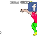 Average Social media #2 | REDDIT; FACEBOOK | image tagged in virgin and chad | made w/ Imgflip meme maker