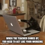 so true | WHEN THE TEACHER COMES BY, YOU NEED TO ACT LIKE YOUR WORKING | image tagged in funny memes | made w/ Imgflip video-to-gif maker