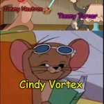 The Jimmy Timmy Power Hour in a nutshell. | Timmy Turner; Jimmy Neutron; Cindy Vortex | image tagged in tom and spike fighting,jimmy neutron,the fairly oddparents,nickelodeon,jimmy timmy power hour,fairly odd parents | made w/ Imgflip meme maker
