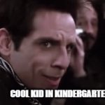 coming back from the docter | KID WHO CAME BACK FROM THE DOCTER WITH MCDONALDS; COOL KID IN KINDERGARTEN | image tagged in gifs,zoolander staring | made w/ Imgflip video-to-gif maker
