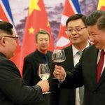 Kim Jong Un and Xi Jinping laughing at Donald Trump