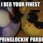 I beg your finest pardon