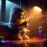 minion with purple liqud