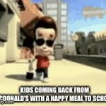 This was me before… | KIDS COMING BACK FROM MCDONALD’S WITH A HAPPY MEAL TO SCHOOL | image tagged in gifs,funny | made w/ Imgflip video-to-gif maker
