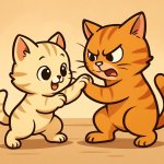 Kitten fighting kitten