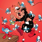 Smurfs attacking Gargamel