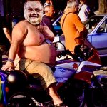 Gay Ron Kresha on Motercycle