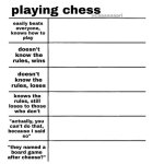 Playing chess categories