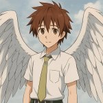 rito yuuki (to love ru anime) with angel wings