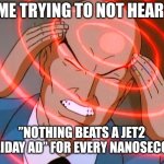 ts pmo | ME TRYING TO NOT HEAR; ”NOTHING BEATS A JET2 HOLIDAY AD” FOR EVERY NANOSECOND | image tagged in professor x,nothing beats a jet2 holiday,memes,ads,uk | made w/ Imgflip meme maker