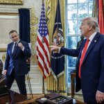 Trump shows a finger