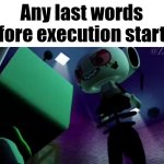 Any last words before execution starts?