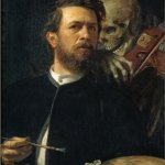 Man talks to skeleton