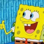 SpongeBob pointing finger