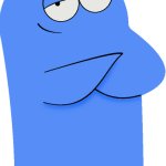 Bloo with crossed arms