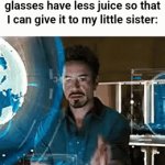 . | Me at the picnic trying to calculate which of the the two glasses have less juice so that I can give it to my little sister: | image tagged in gifs,memes,funny | made w/ Imgflip video-to-gif maker