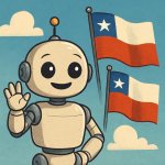 A Nice Robot saludating to Chilean Flags