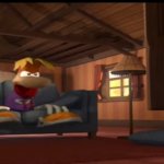 Rayman looking at the TV meme