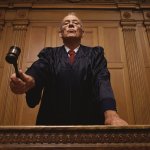 Judge with gavel, as Trump loses yet another court case. meme