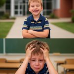 Create a funny meme about going back to school after summer holi