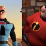 Mr. Incredible before and after