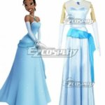 Tiana Adult Costume The Princess and The Frog Cosplay Blue Long