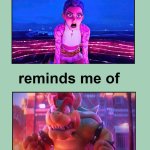 rumi roars reminds me of bowser's rage | image tagged in this scene reminds me of blank scene,movies,mario movie,bowser,roar,netflix | made w/ Imgflip meme maker