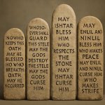 Oath tablets, stelae, boundary stones inscribed w blessings & cu