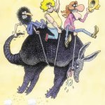 The Fabulous Furry Freak Brothers riding an Armadillo