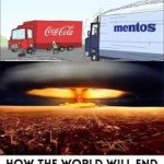 coke truck and mento truck meme