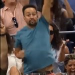 Lin Manuel Miranda excited at tennis