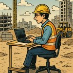 Construction site desk