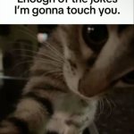 Enough of the jokes, I'm gonna touch you