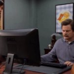 ron throwing away computer