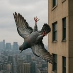 a pigion fall from a building