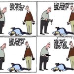 Gun Control Knife Club Strangle political cartoon