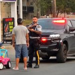 Cop pulling over kid car